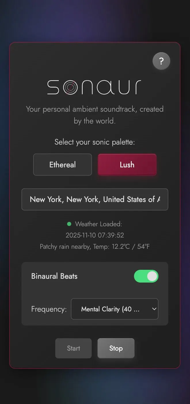 Sonaur web prototype — the original Tone.js proof of concept