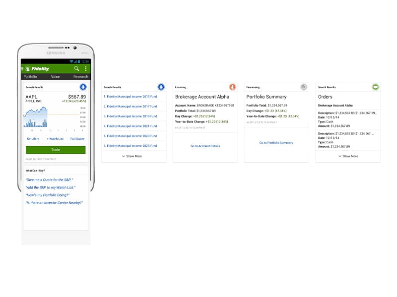 Fidelity voice assistant interface